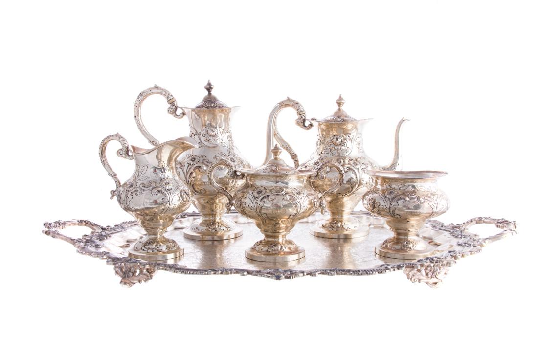 Early Baltimore sterling 5-pc coffee/tea service (1 of 10)