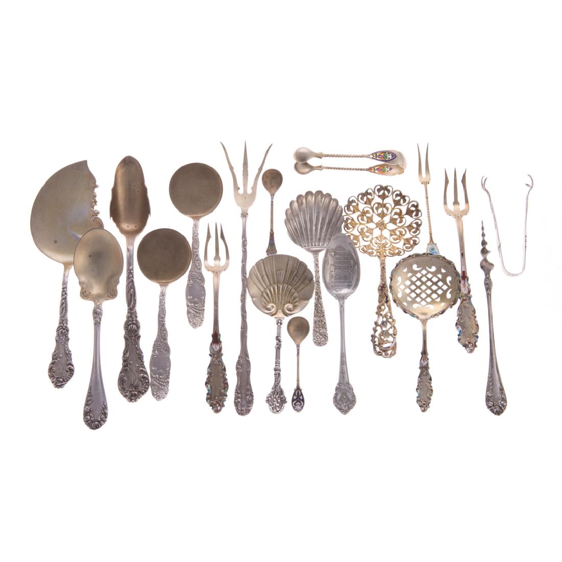 Group of gilt washed & enameled sterling flatware (1 of 4)