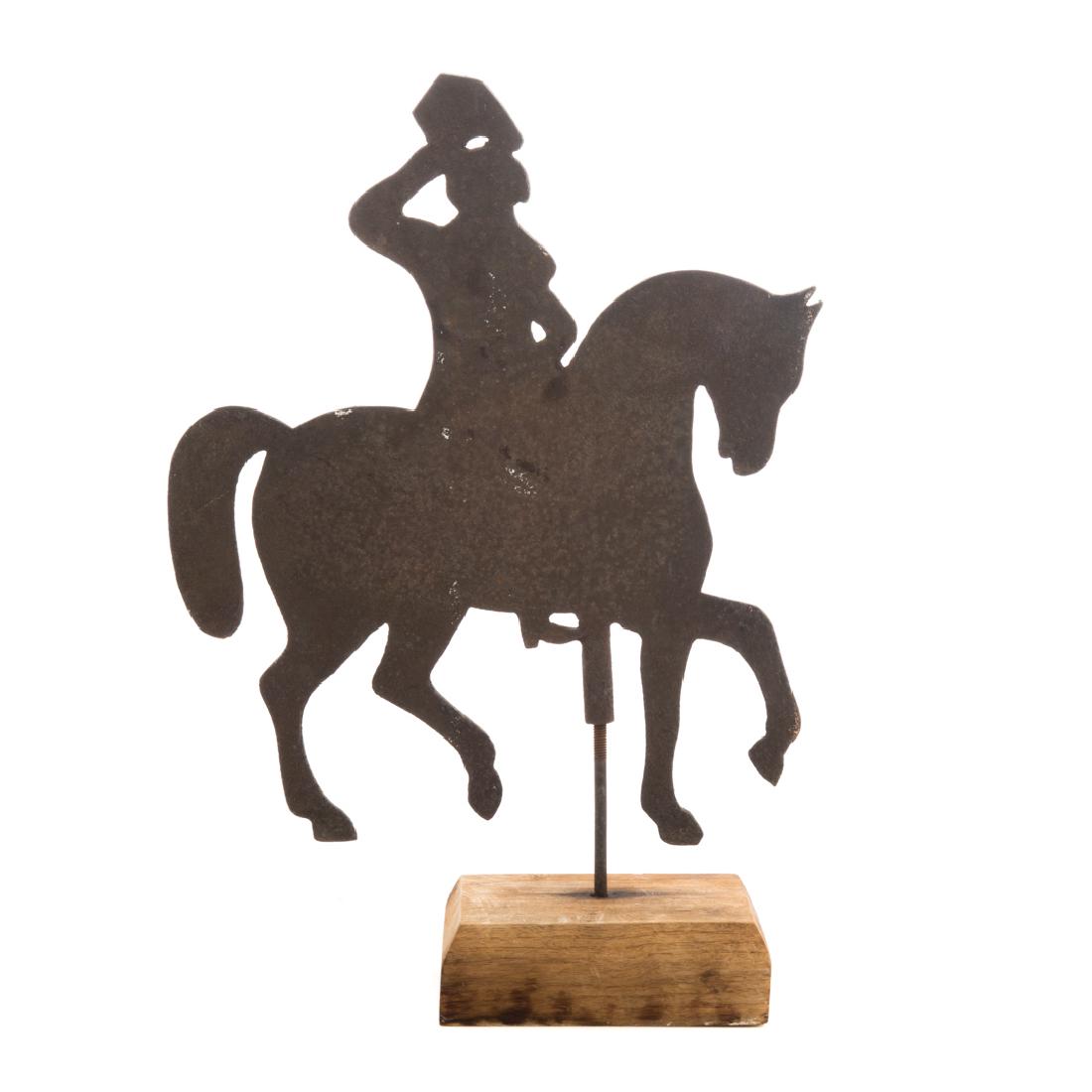 Cast iron flat horse and rider (1 of 2)
