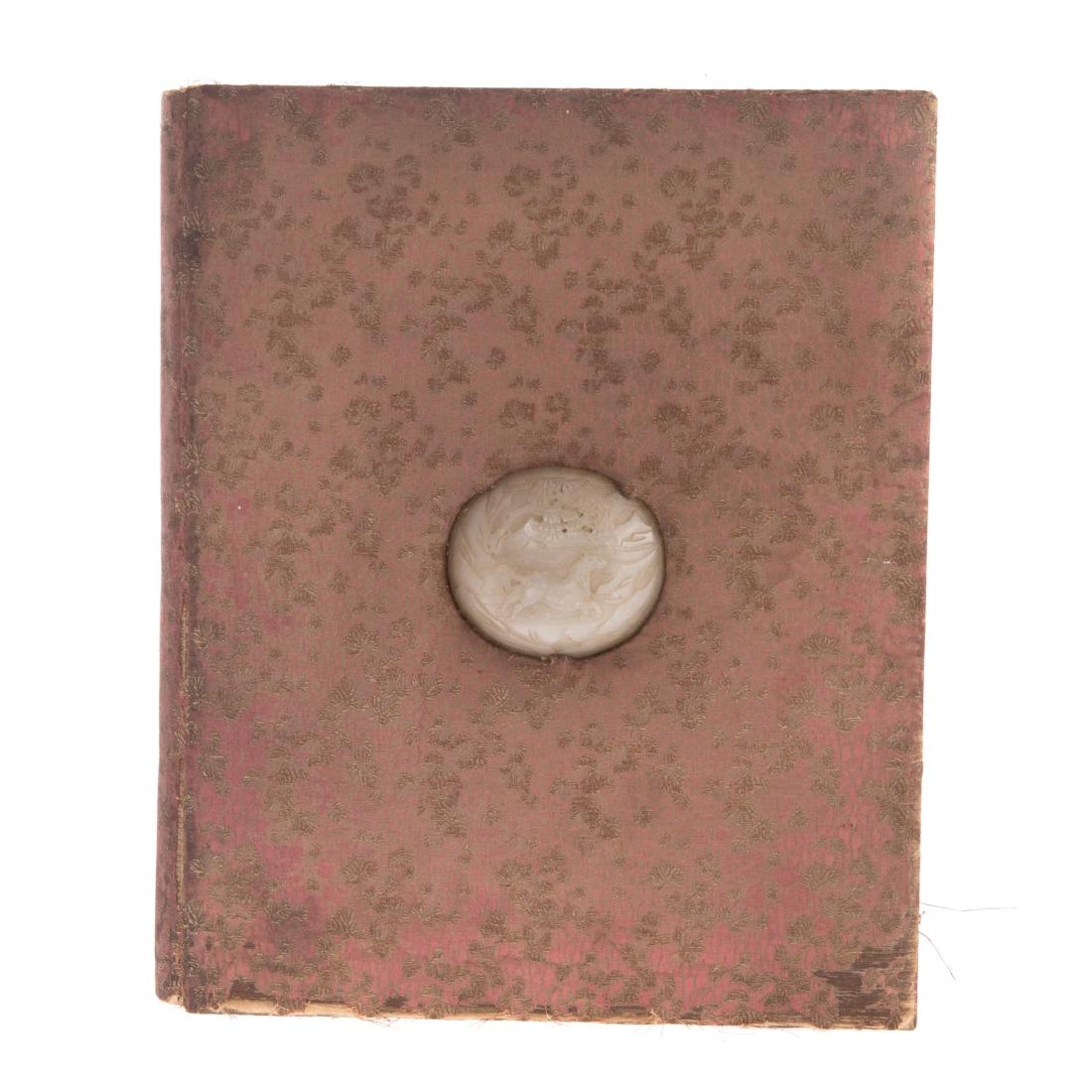 Chinese Export scrapbook with inset jade medallion (1 of 4)
