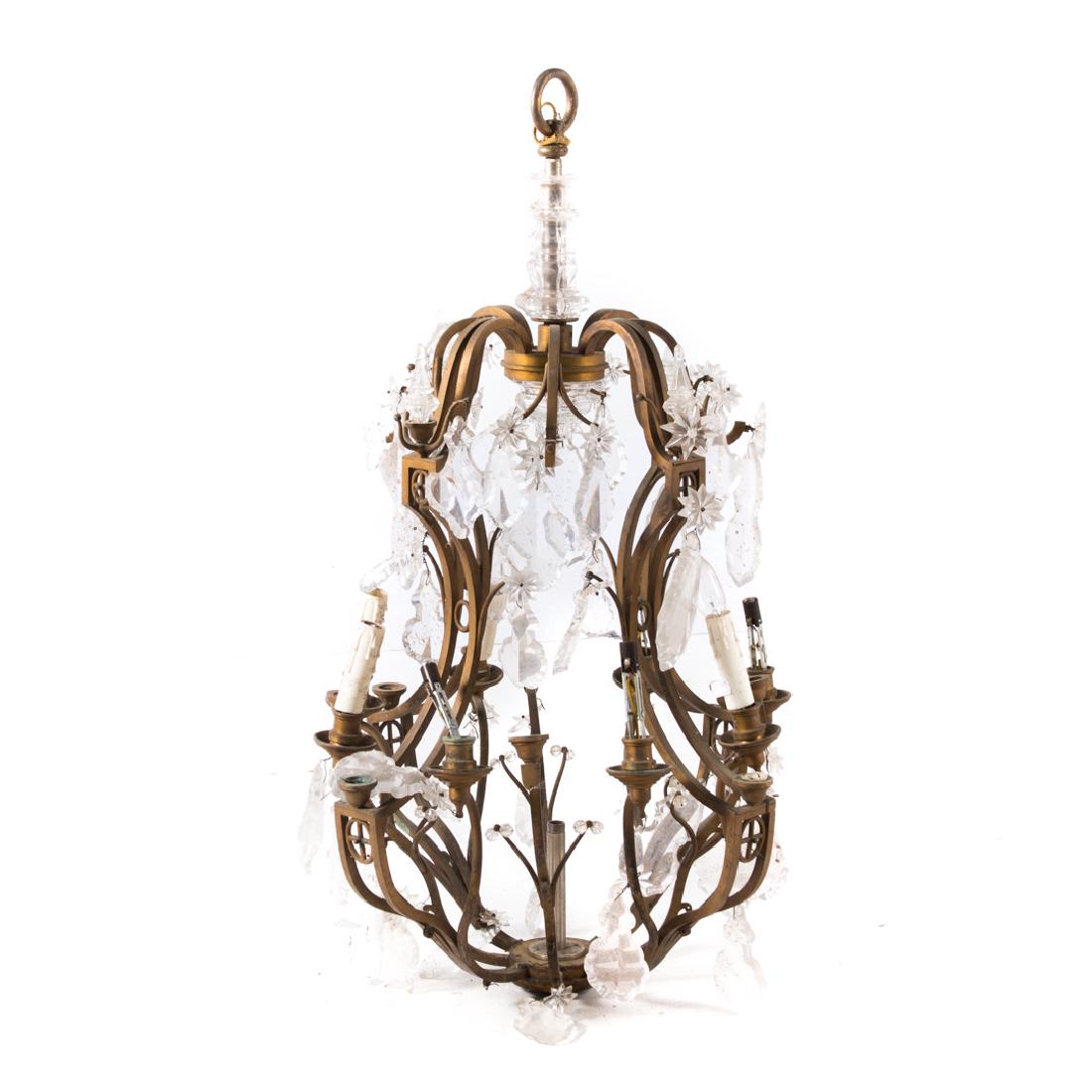Louis XVI style bronze 8-light chandelier (1 of 7)