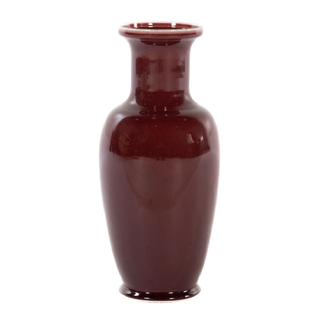 Sang-de-boeuf porcelain vase: 20th century; 14 3/4 in. H.