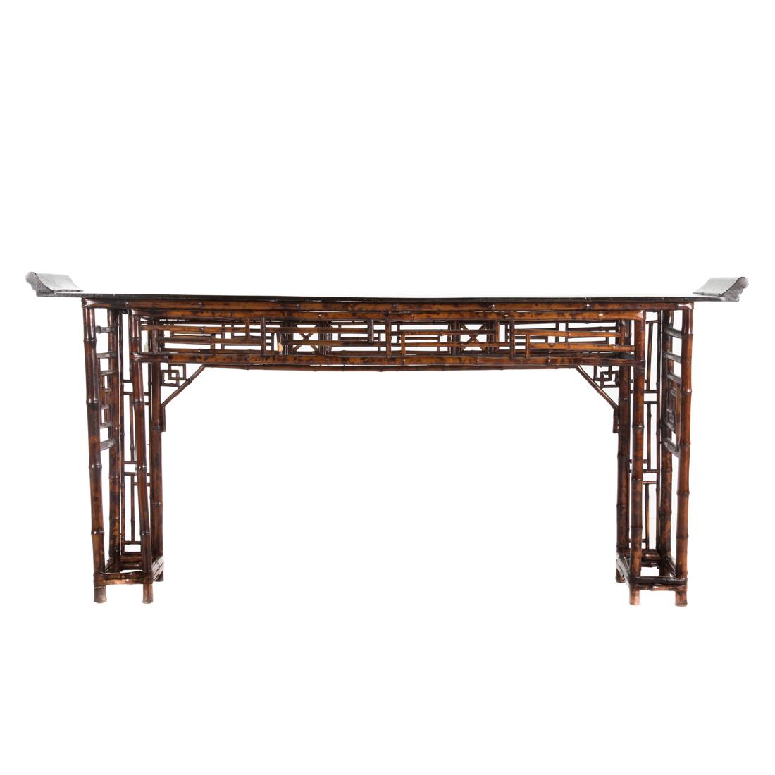 Chinese painted bamboo altar table (1 of 3)