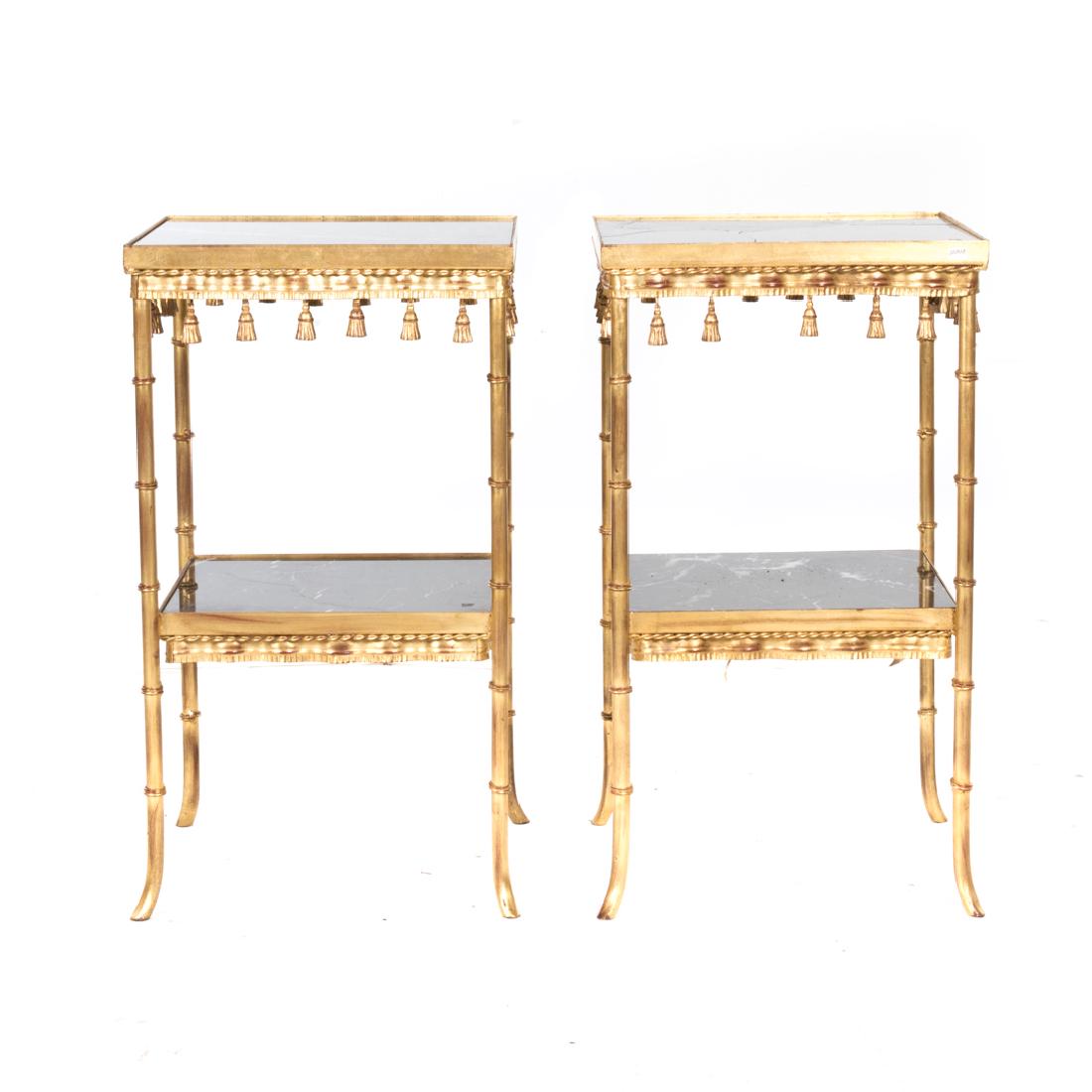 Pair Regency style gilt-metal side tables (1 of 5)