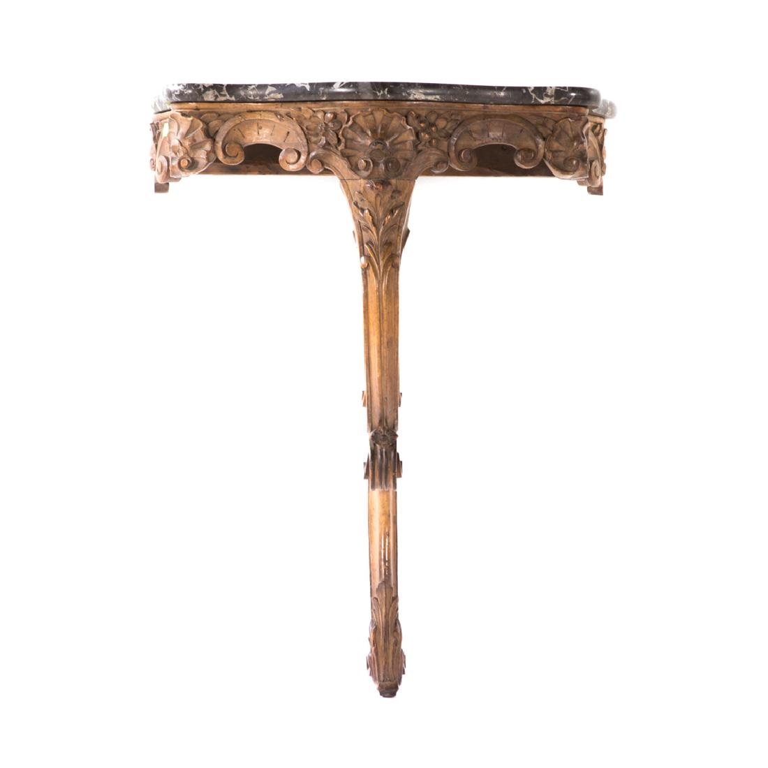 Louis XV style beechwood marble top console (1 of 4)