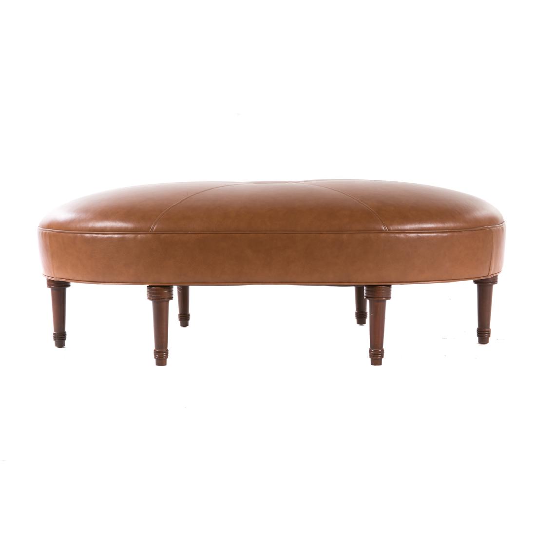 Hickory Chair leather upholstered ottoman (1 of 4)