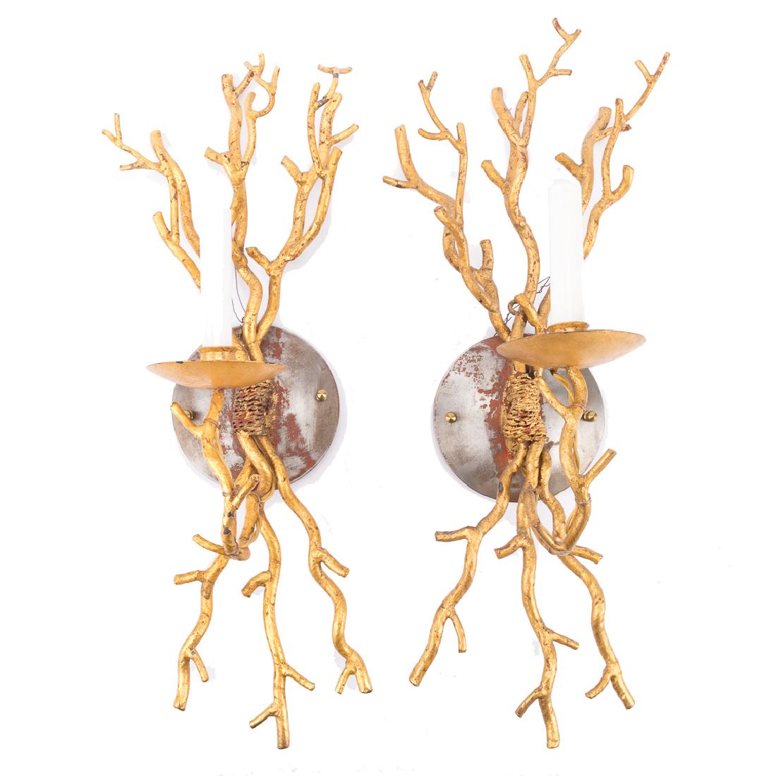 Pair of contemporary single-light wall sconces (1 of 5)