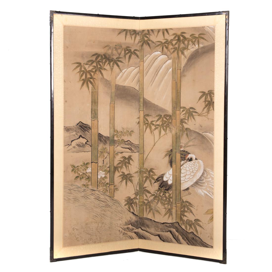 Japanese two-panel folding screen (1 of 4)