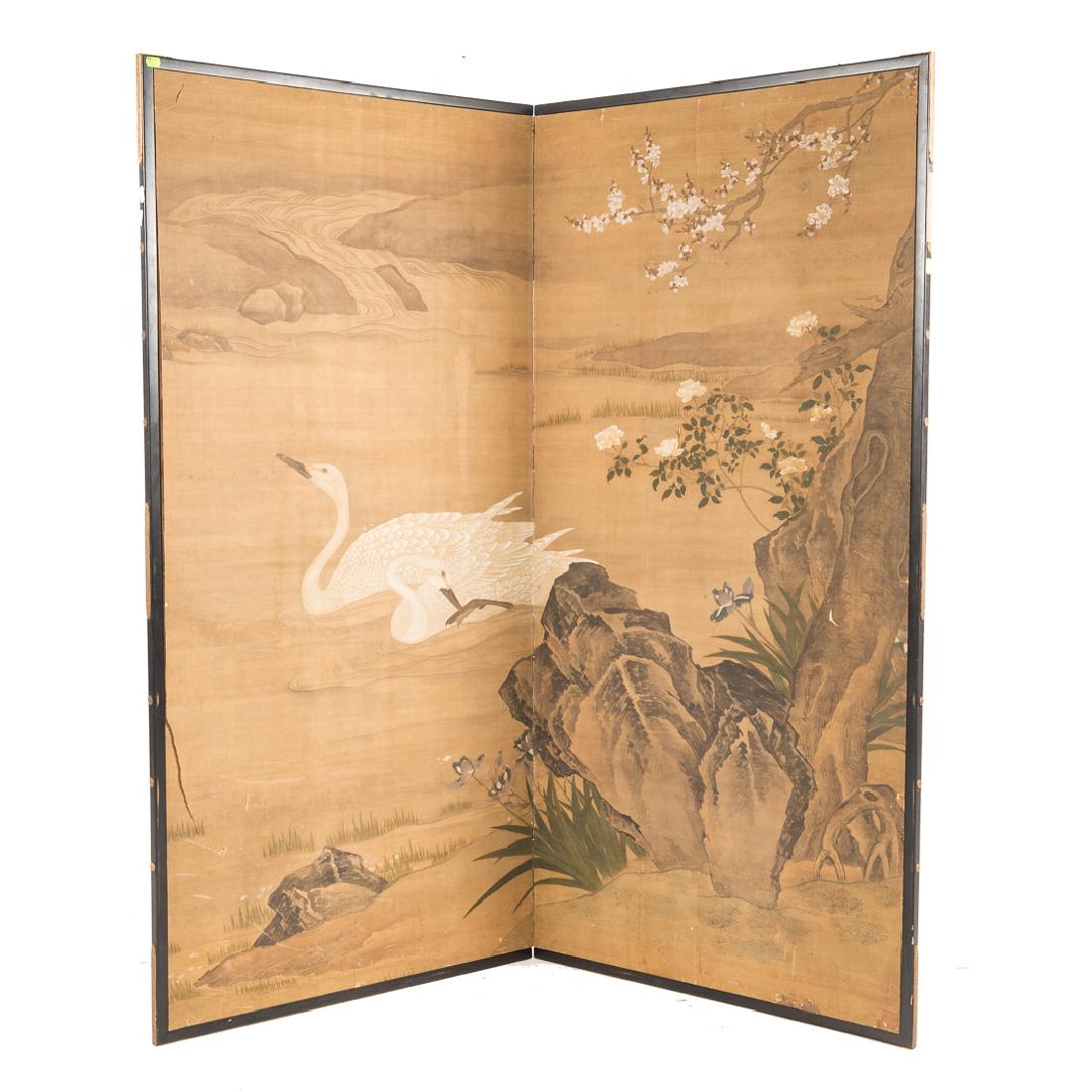 Japanese two-panel folding screen (1 of 4)