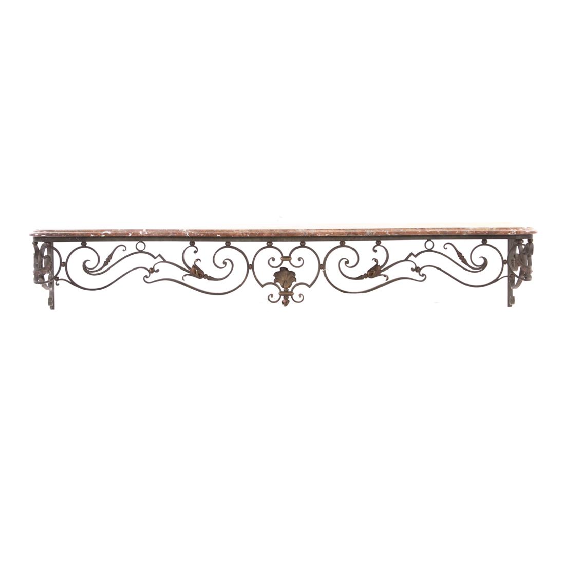 French marble and wrought iron console table (1 of 4)