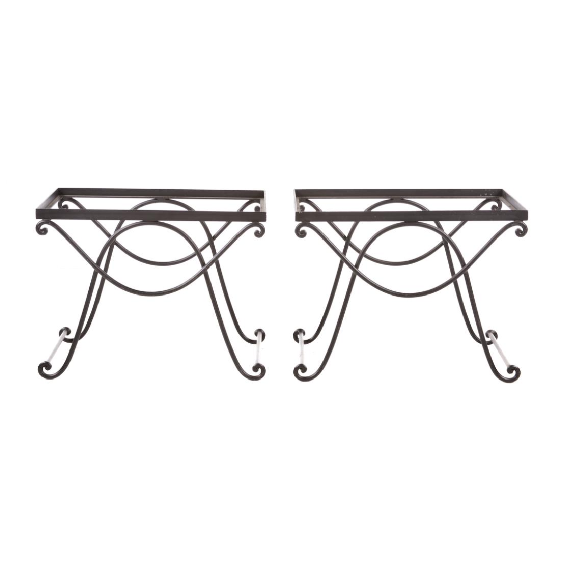 Pair of contemporary wrought iron side tables (1 of 3)