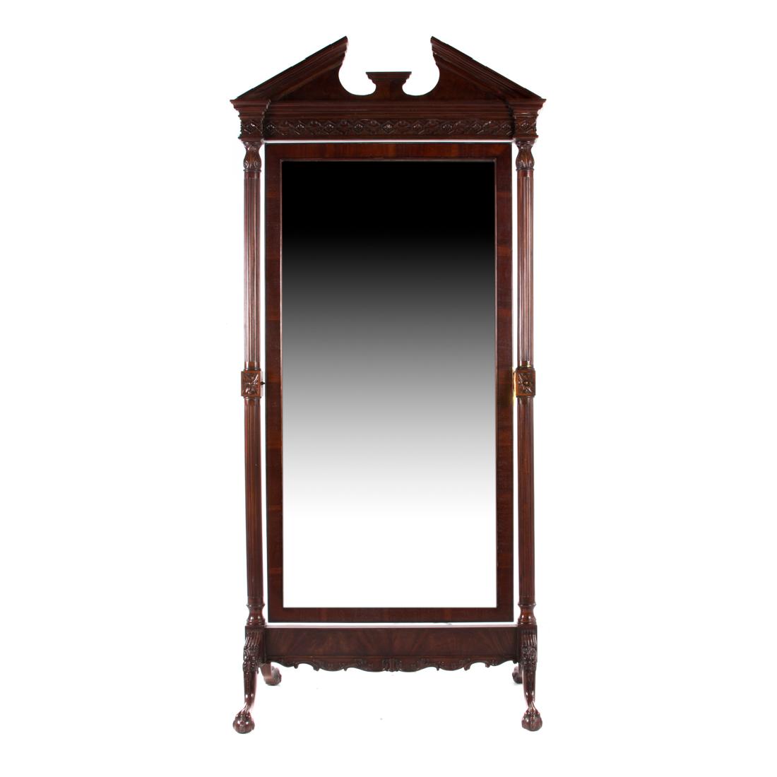 Chippendale style mahogany cheval mirror (1 of 6)