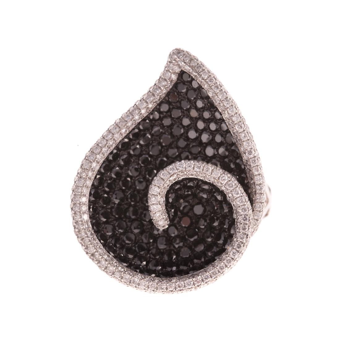 A Lady's 18K Black and White Diamond Ring (1 of 4)