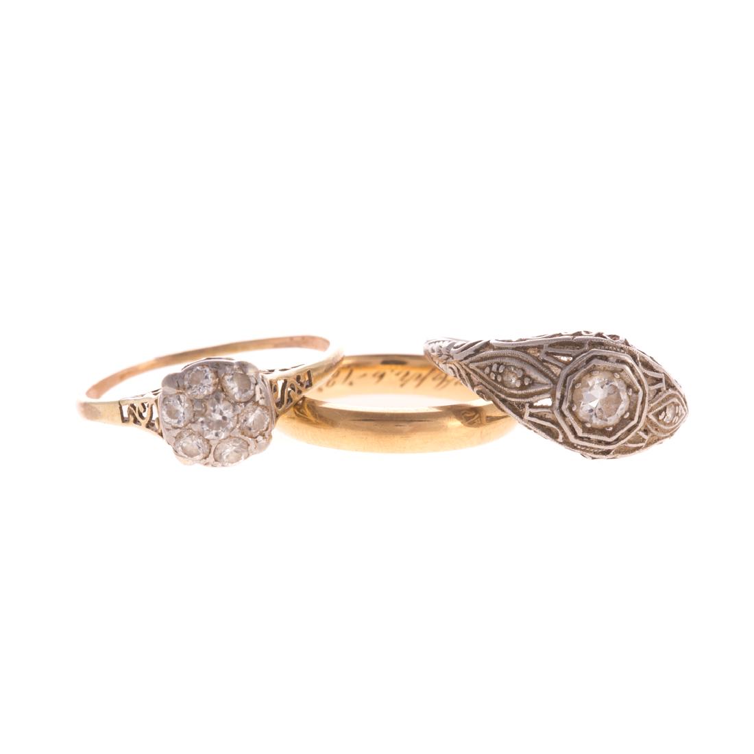 A Trio of Lady's Diamond Filigree Rings (1 of 5)