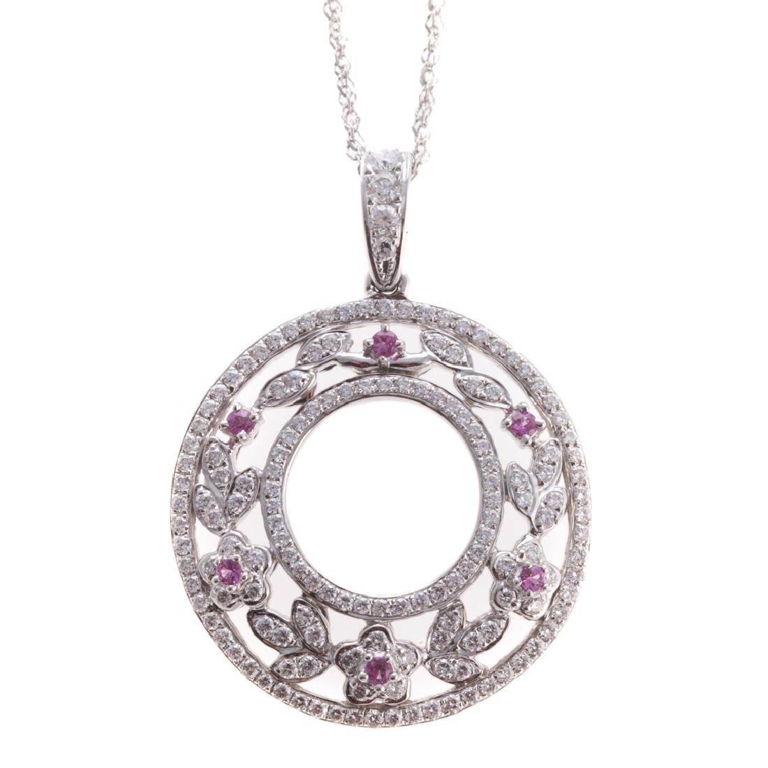 A Diamond & Pink Sapphire Pendant by C. Krypell (1 of 3)