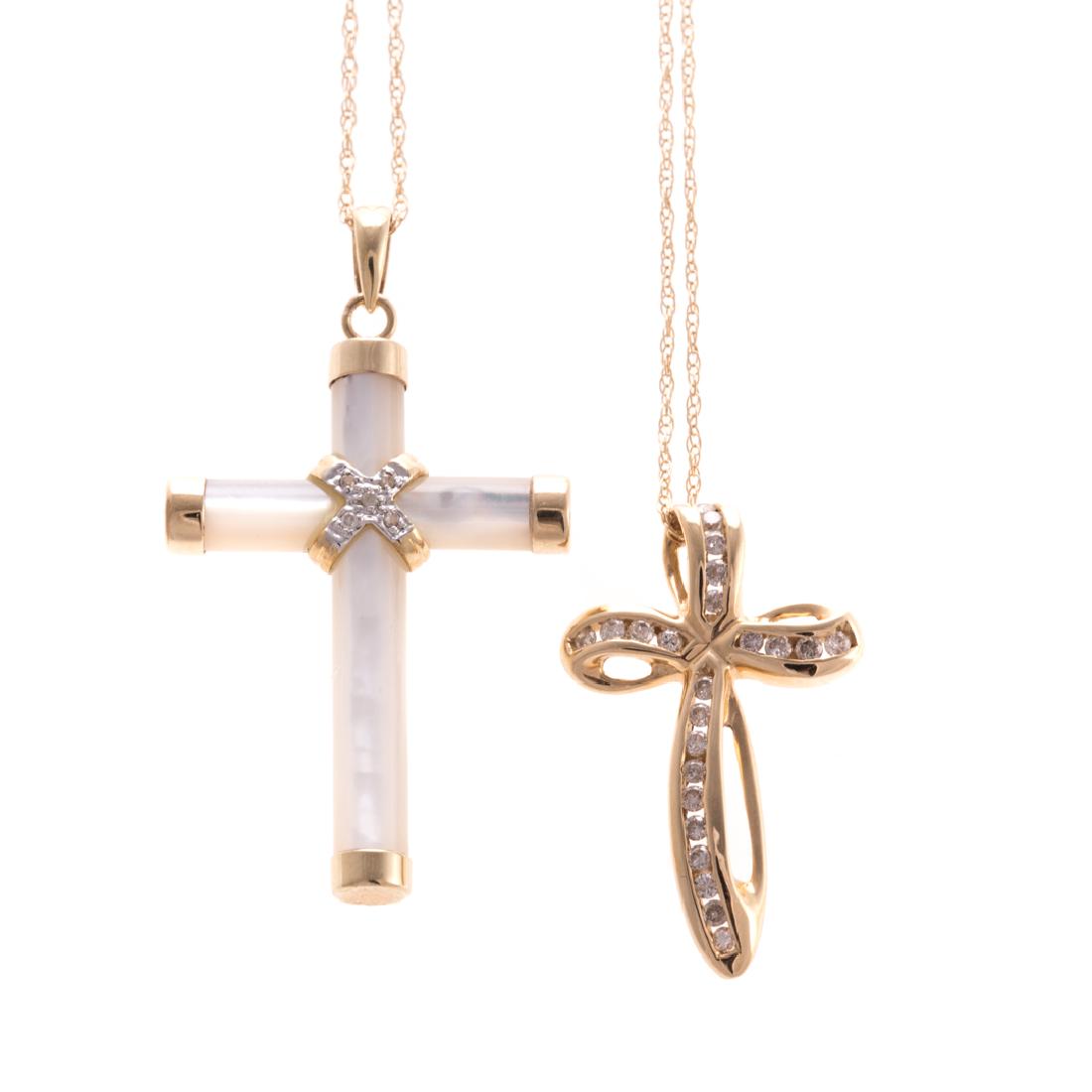 A Pair of Lady's Cross Pendant in Gold (1 of 5)