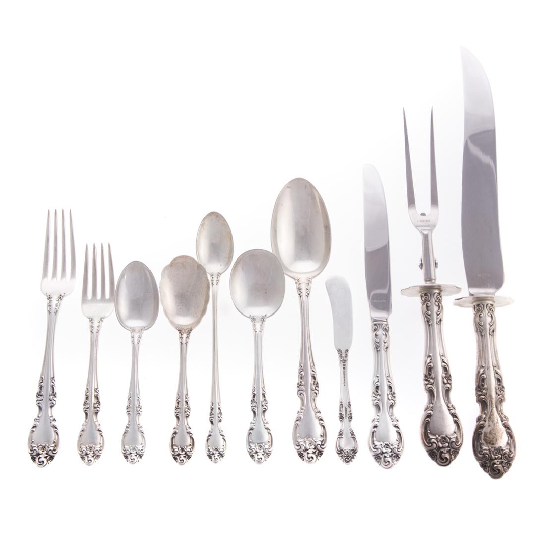 Gorham "Melrose" sterling 93-piece flatware (1 of 5)
