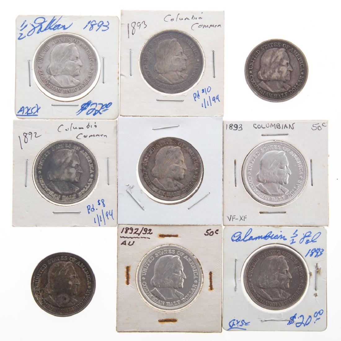 [US] 9 Columbian Commemorative Half Dollars (1 of 2)