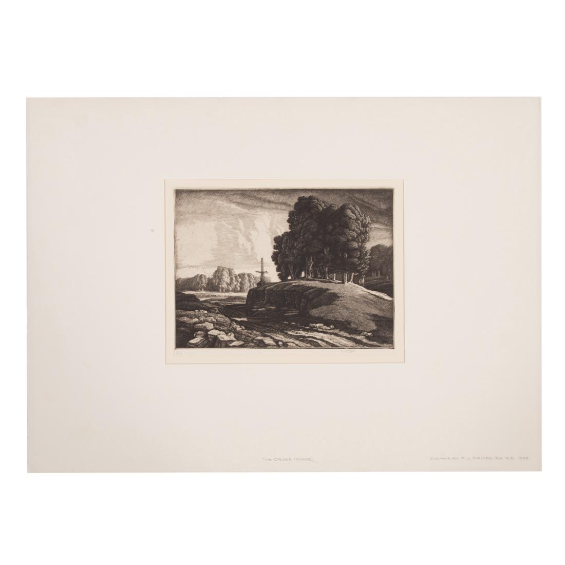 Frederick Griggs. "The Cross Hands," etching (1 of 4)