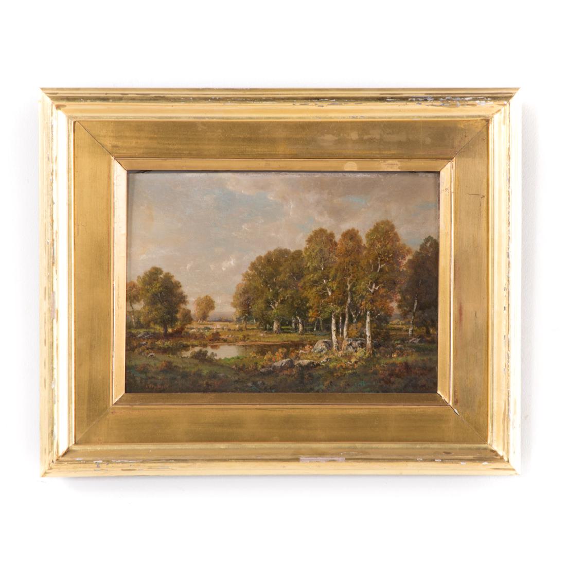 Claude E. Picault. Landscape with Pond, oil (1 of 3)