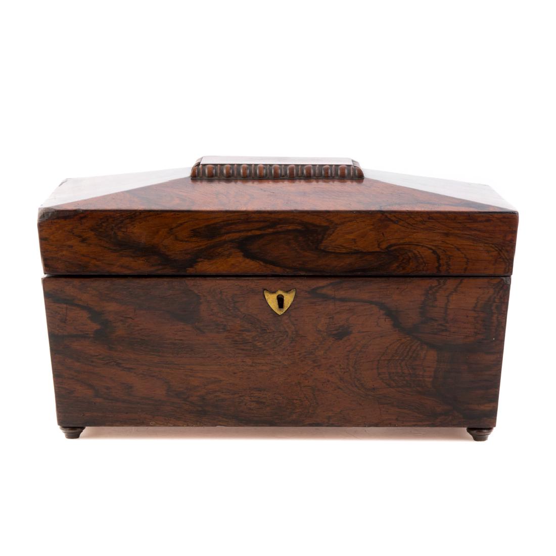 Regency rosewood sarcophagus tea caddy (1 of 4)