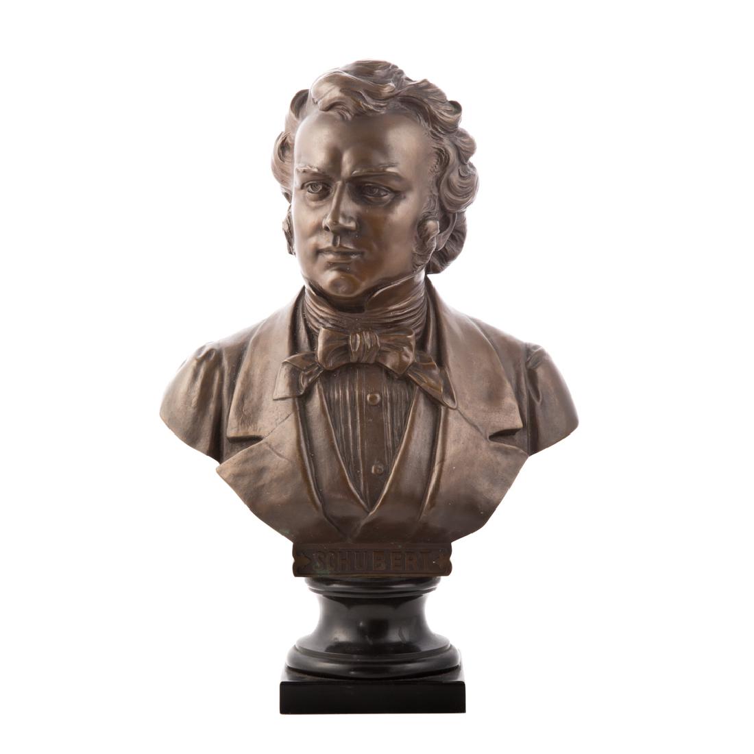 Continental bronze bust of Franz Schubert (1 of 5)