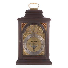 George III bracket clock, works by Abel Panchaud (1 of 10)