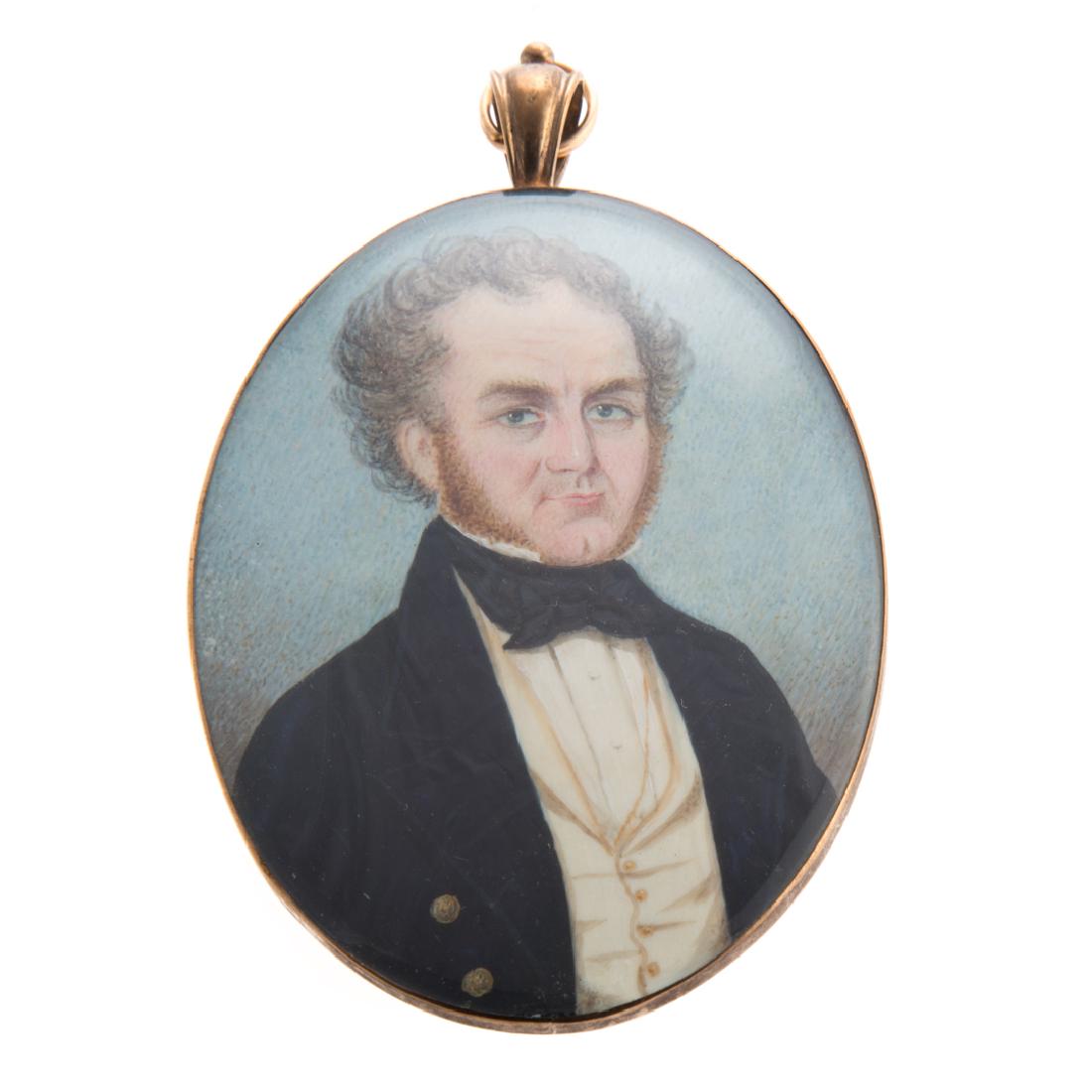 American School. Portrait miniature of a gentleman (1 of 2)
