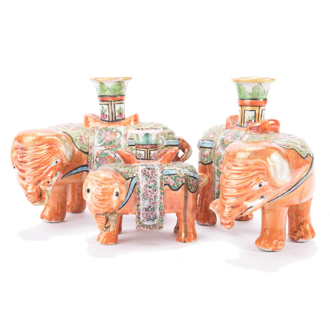 Three Chinese Export elephant joss stick holders (1 of 7)