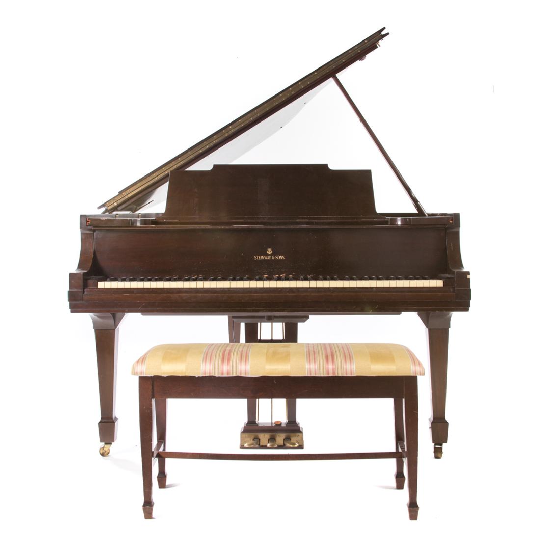 Steinway Model M mahogany cased baby grand piano (1 of 14)