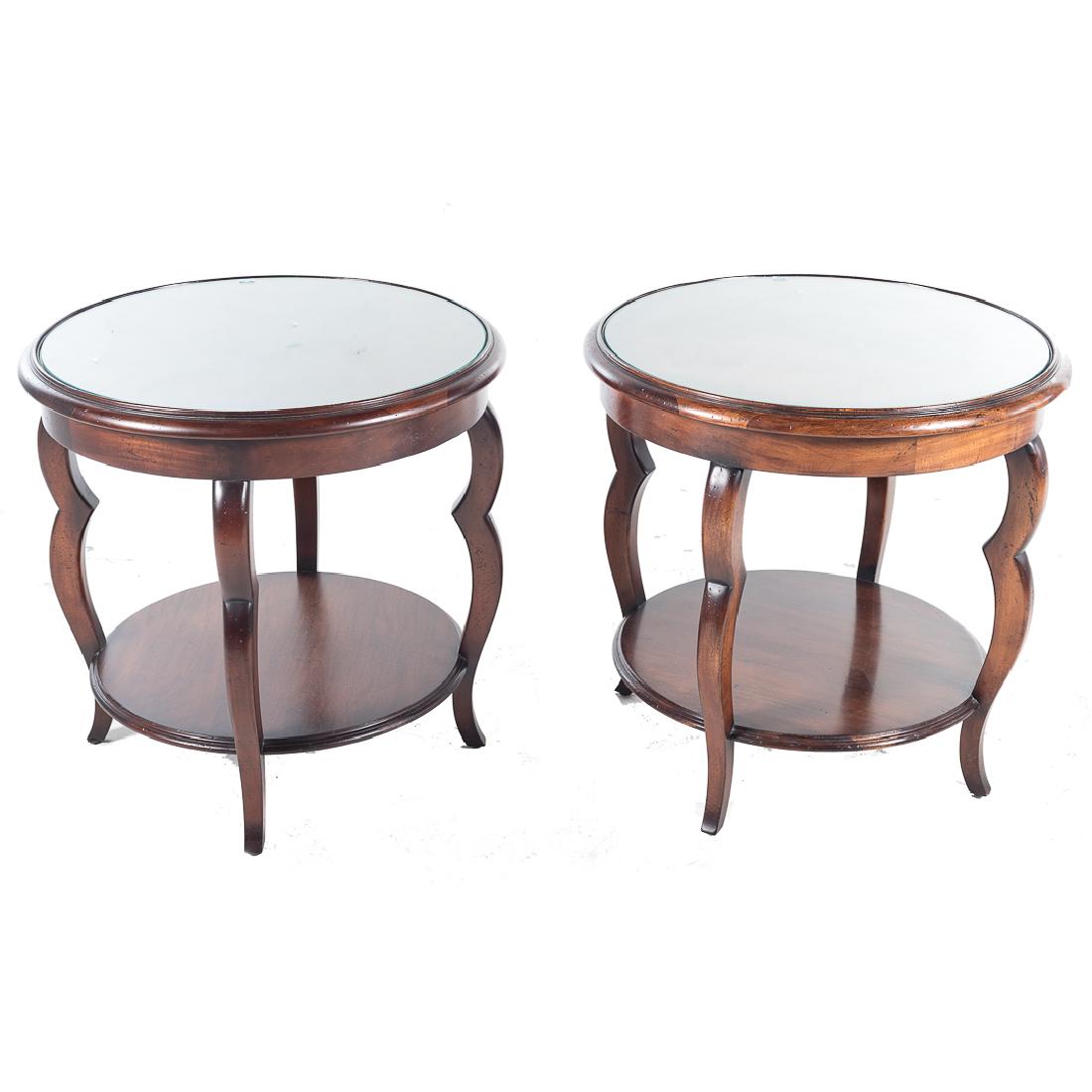 Two contemporary mahogany side tables (1 of 5)