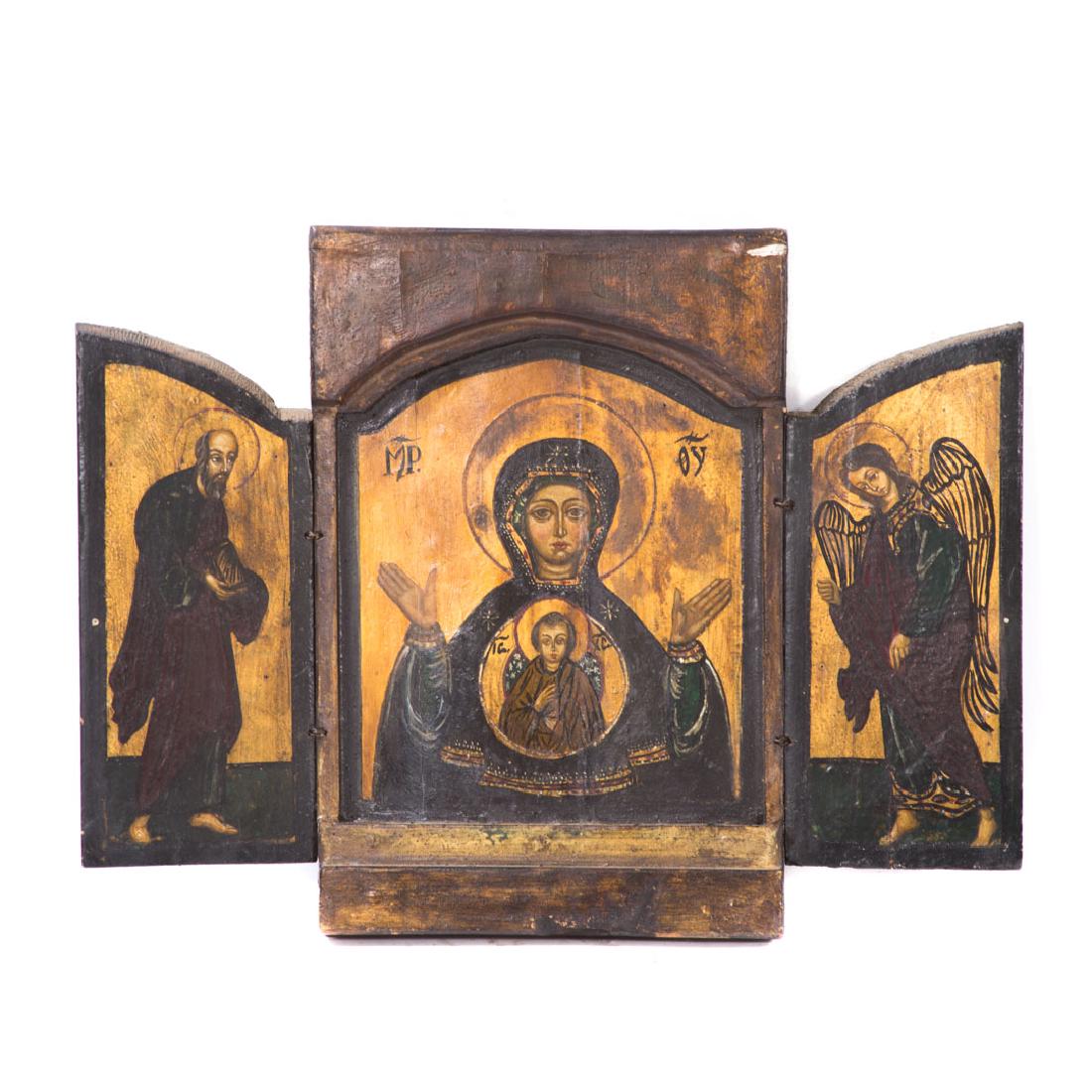 Greek School. Mother of God with Saint and Angel (1 of 5)