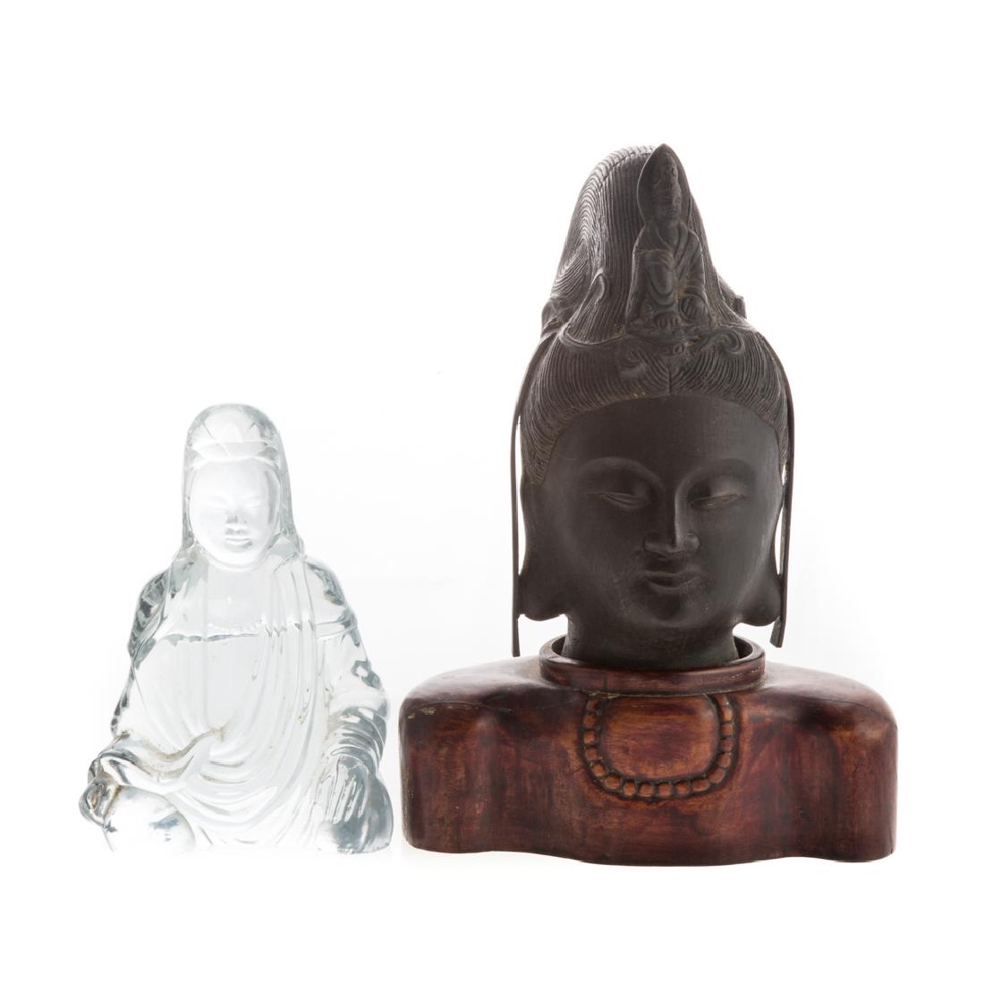 Bronze Bodhisattva and glass Bodhisattva (1 of 2)
