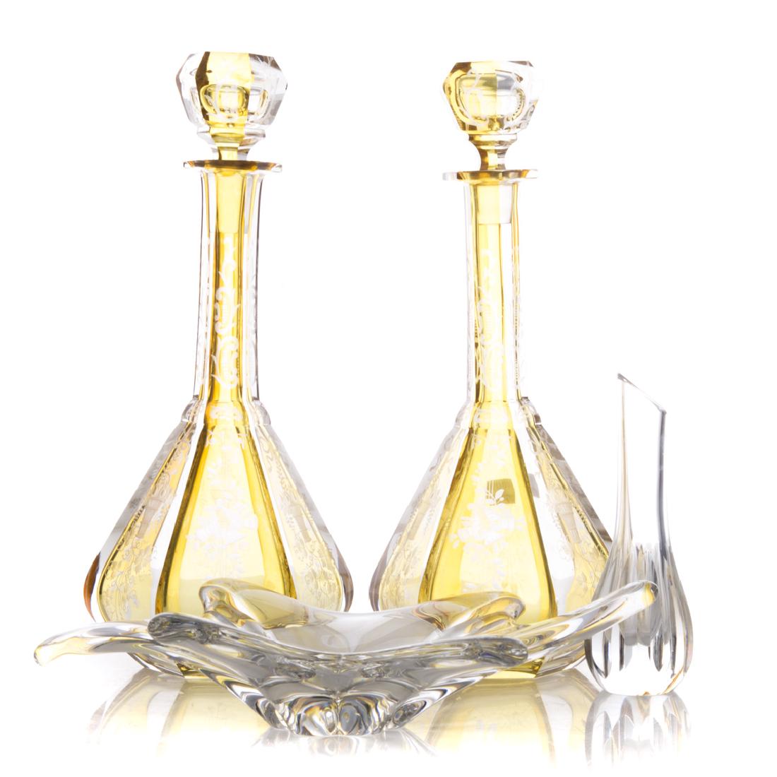 Four Baccarat and Czecho-Bohemian glass articles (1 of 7)