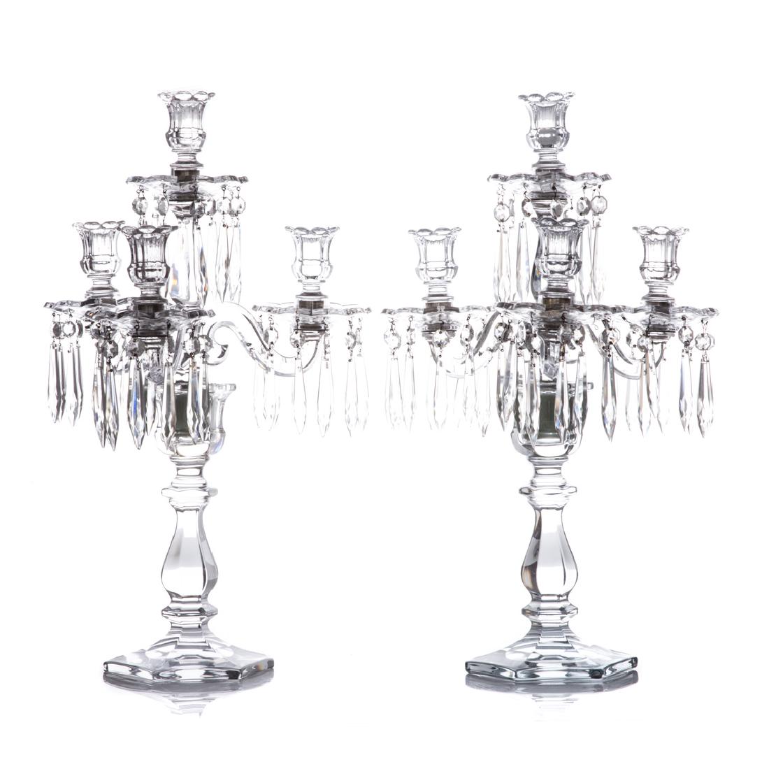 Pair crystal four-light candelabra (1 of 4)