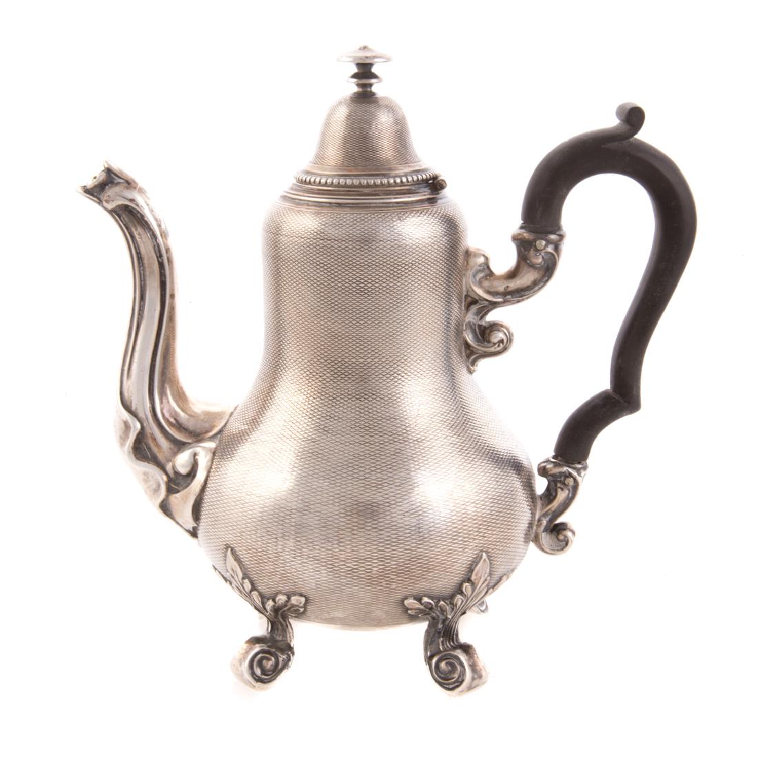French Victorian engine turned silver coffee pot (1 of 6)