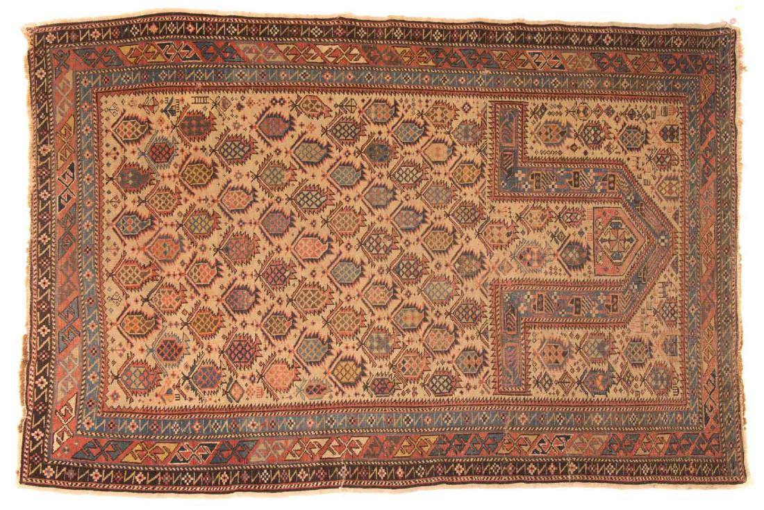 Antique Marsali prayer rug, approx. 3.6 x 5.2: Caucasus, circa 1900