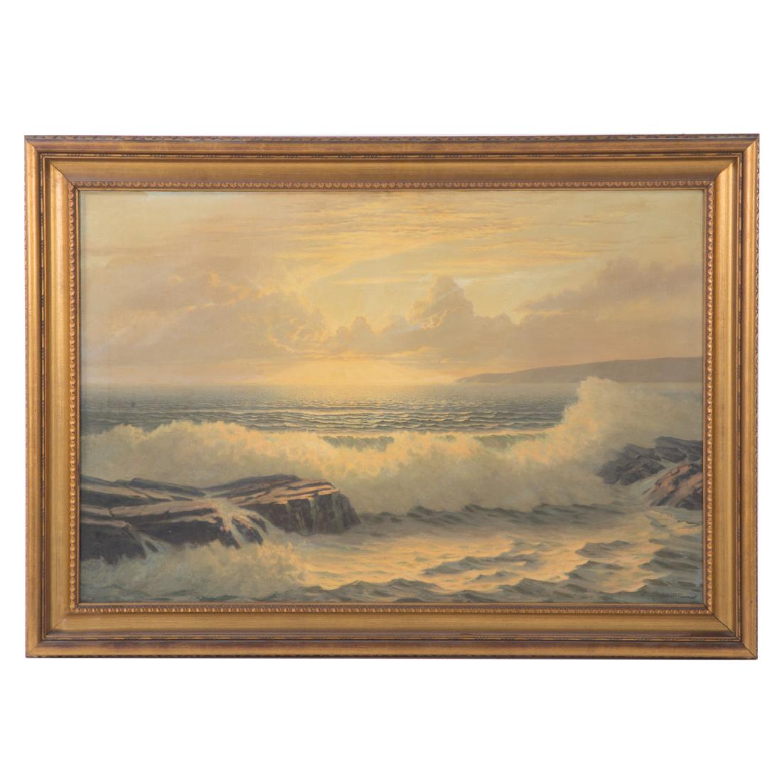 Josef M. Arentz. Crashing Waves, oil on canvas (1 of 4)