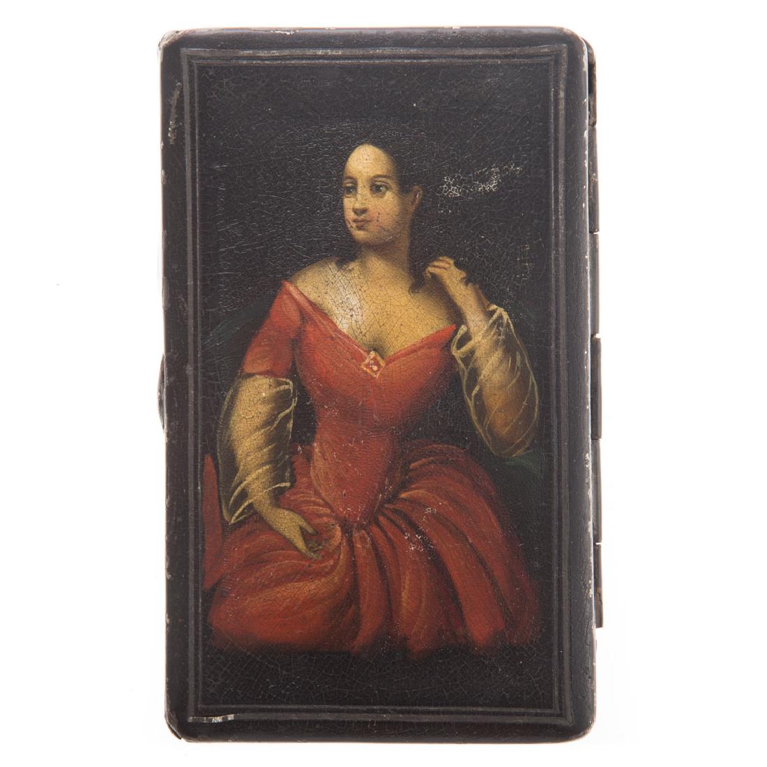 Regency toleware box with portrait of a beauty (1 of 4)