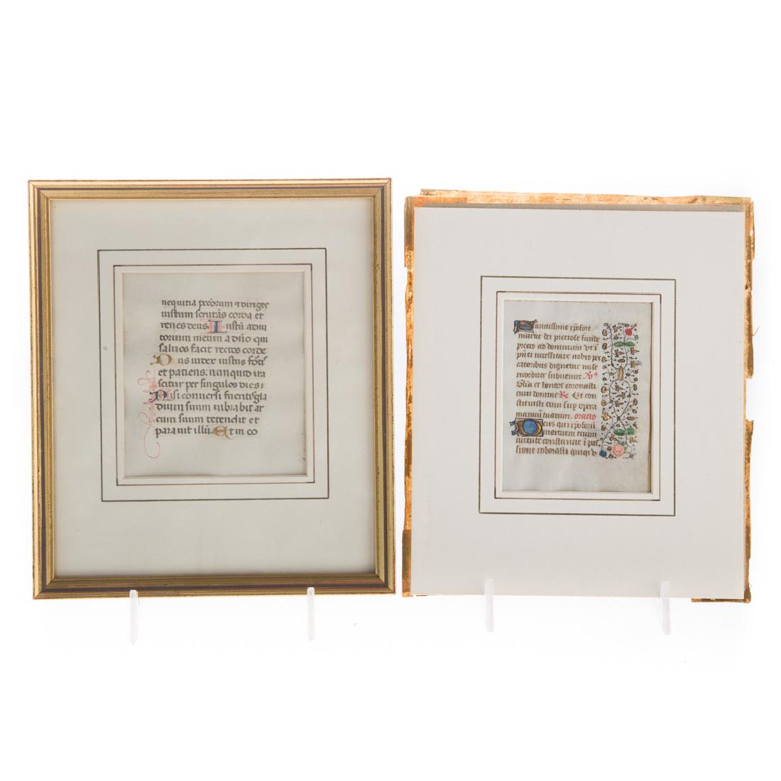 Two Medieval Book of Hours leaves, 15th century (1 of 4)