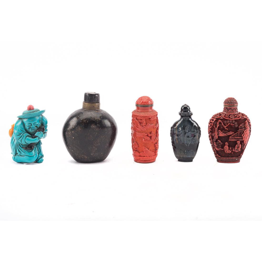 Five Chinese snuff bottles (1 of 3)