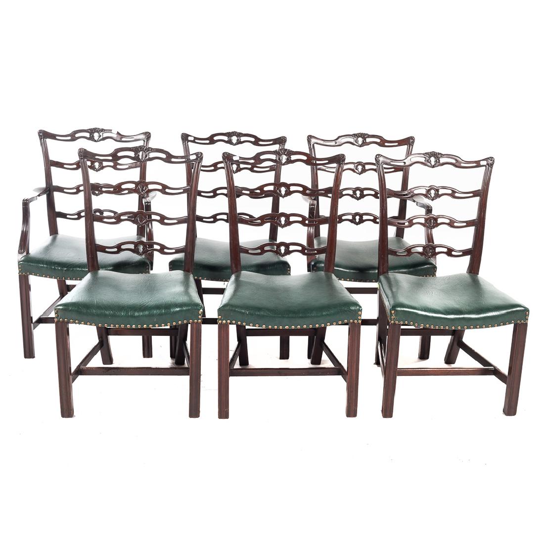 6 George III style mahogany straight dining chairs (1 of 6)