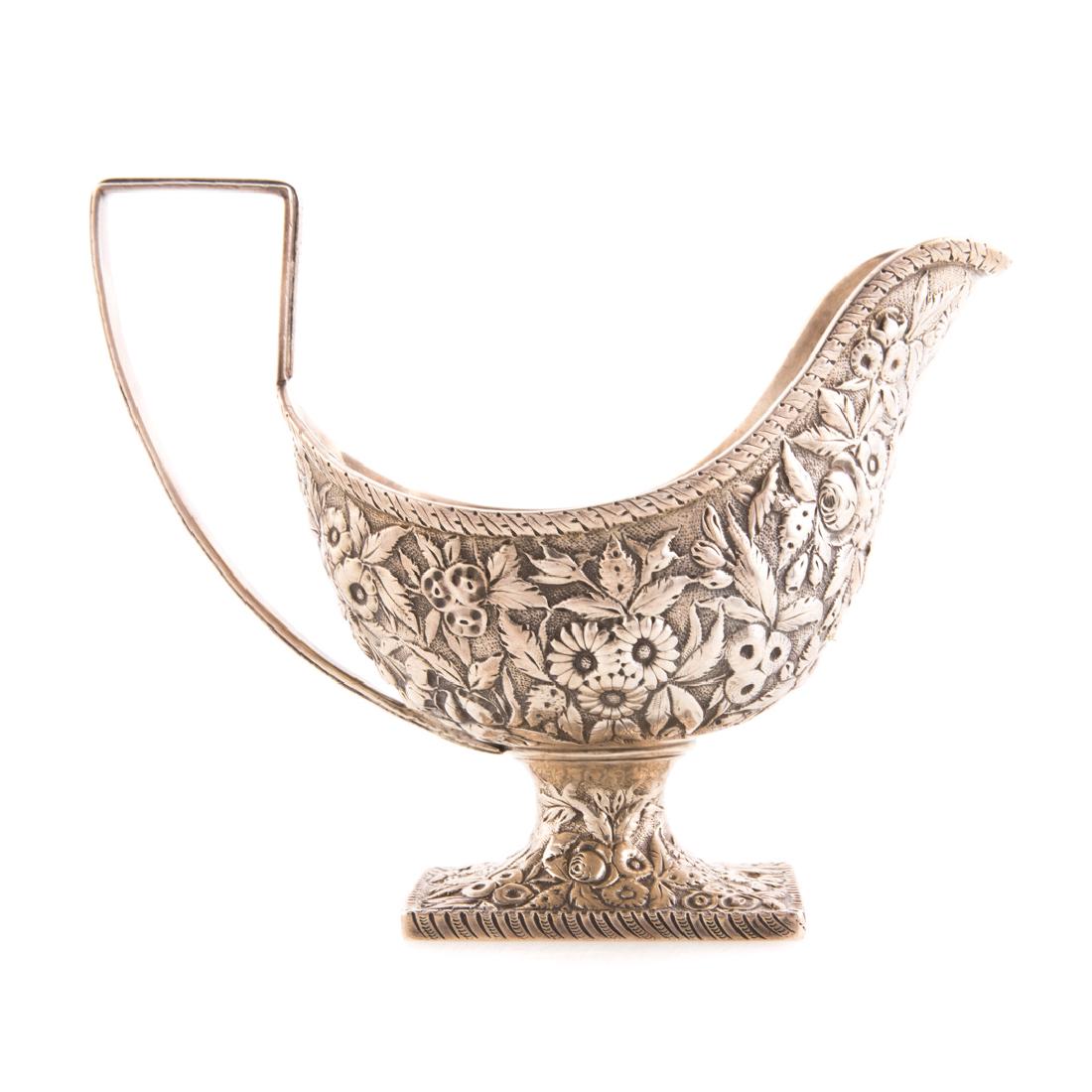 Kirk repousse coin silver gravy boat (1 of 5)