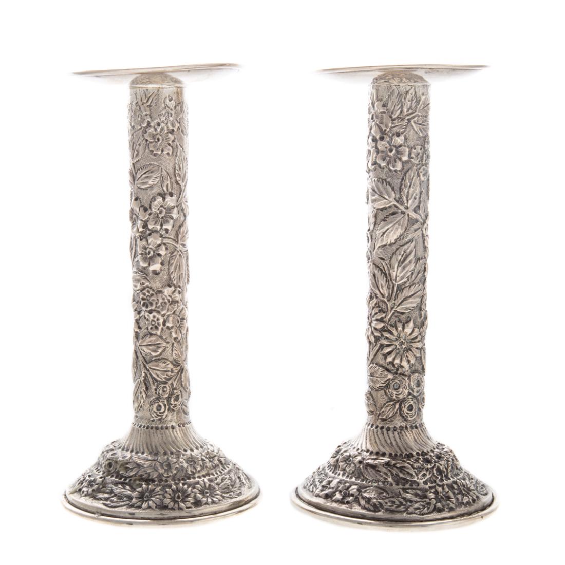Pair Baltimore Silversmiths sterling candlesticks (1 of 4)
