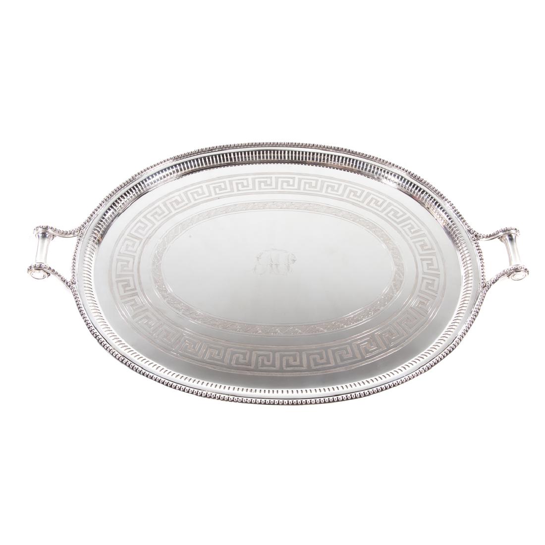 Sheffield plated butler's tray James Dixon & Sons (1 of 8)