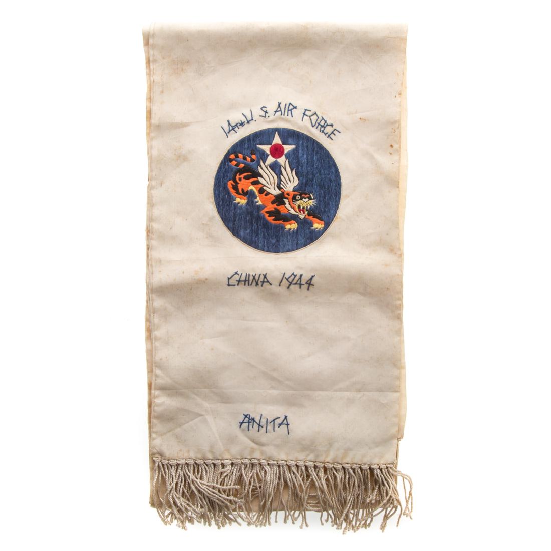 Flying Tigers embroidered silk scarf (1 of 6)