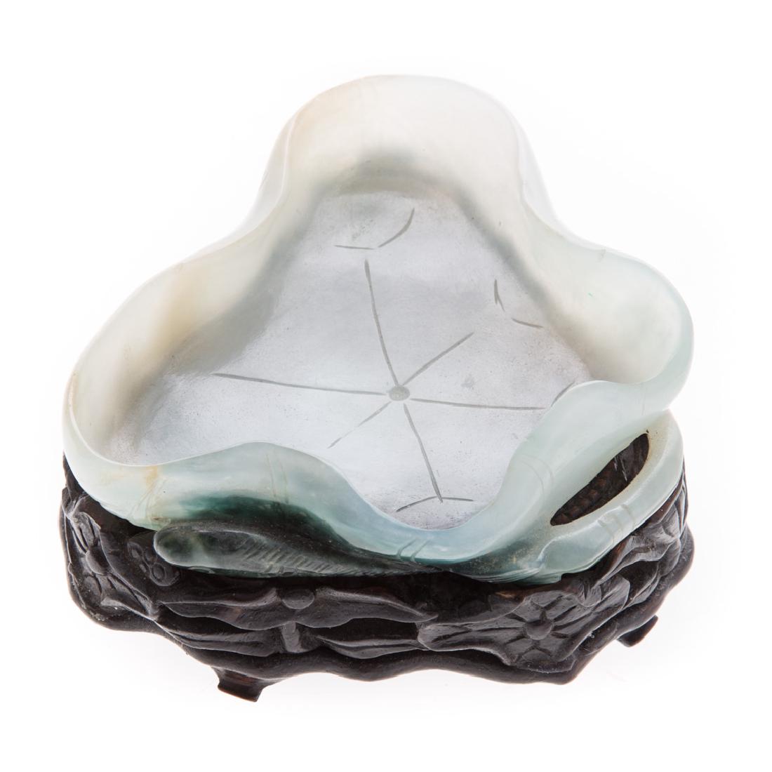 Chinese carved jade lotus leaf water dipper (1 of 5)
