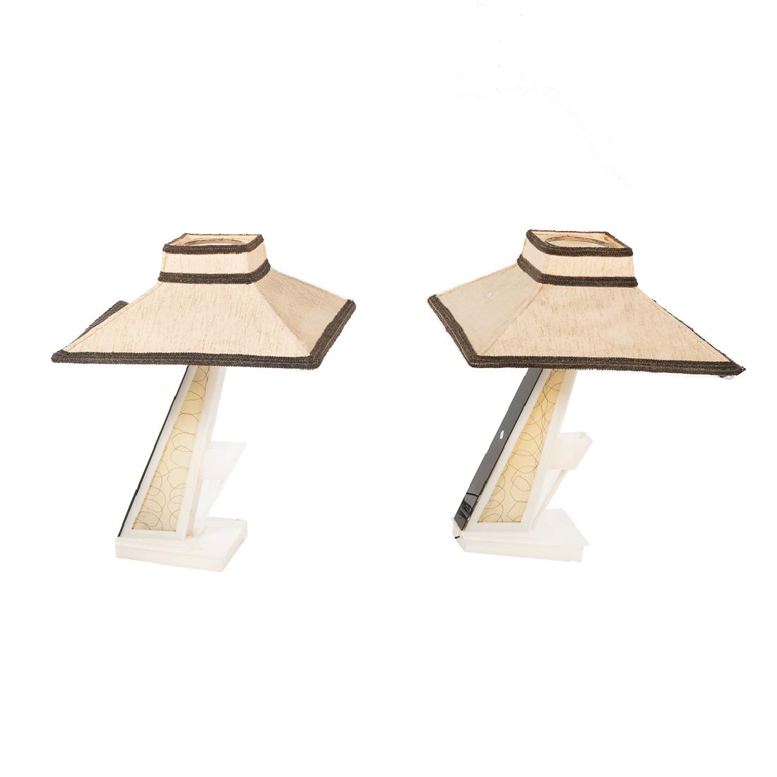 Pair Moss Mid-century Modern lucite table lamps (1 of 6)