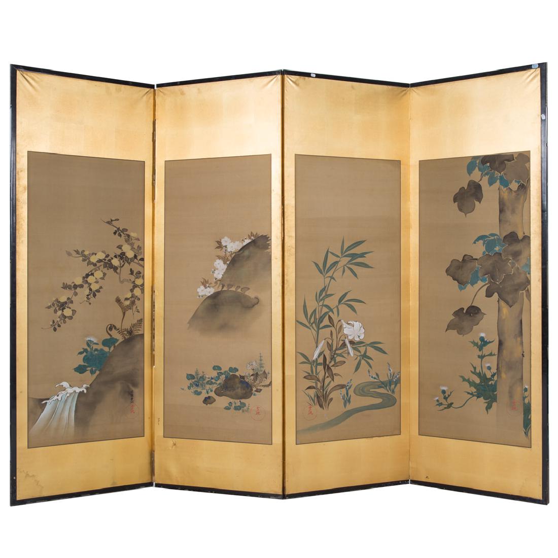 Japanese four-panel room screen (1 of 4)