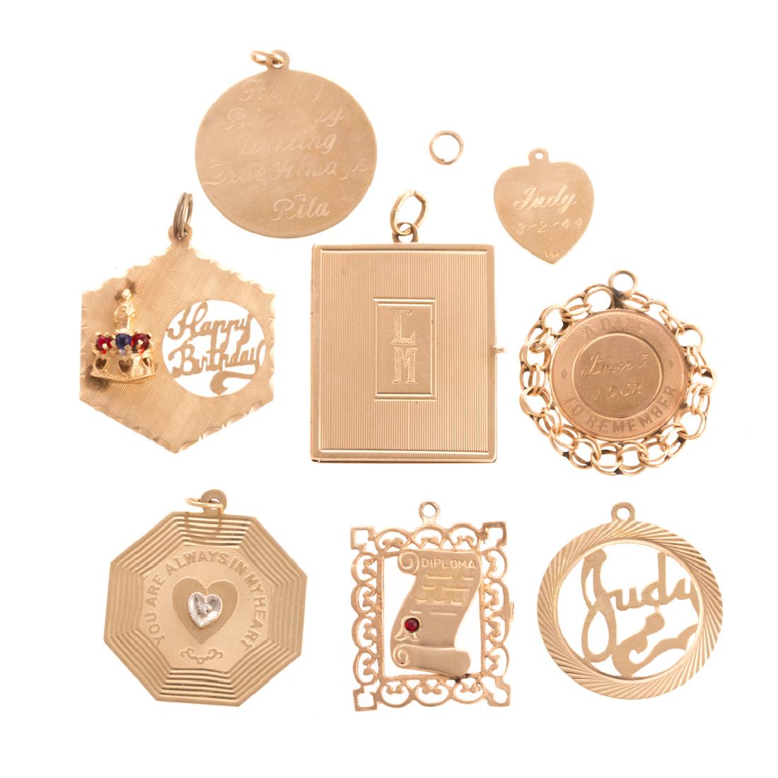 An Assortment of Gold Monogrammed Disc Charms (1 of 6)